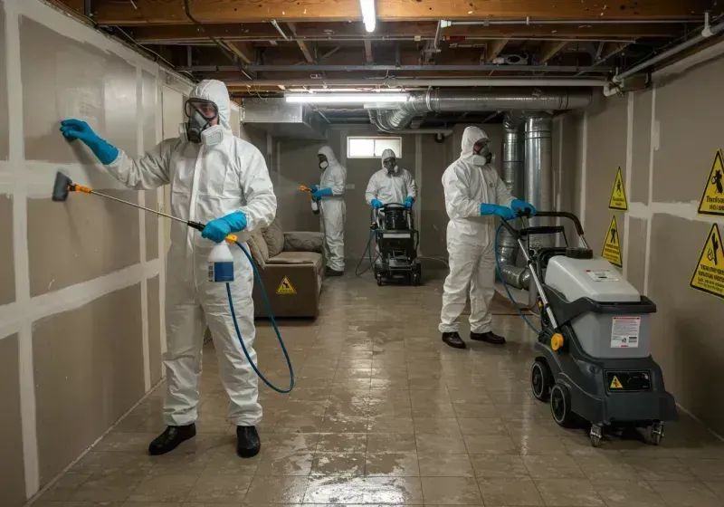 Basement Moisture Removal and Structural Drying process in Creola, AL